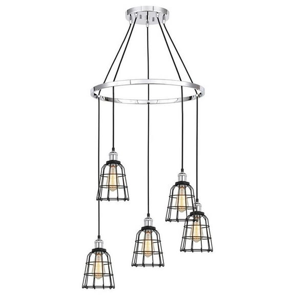 Woodbridge Lighting Fulton ST64 5-Light Metal Chandelier in Chrome