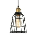 thumbnail image 1 of Woodbridge Lighting Fulton Wire Cage Metal Mini-Pendant in Brass/Black, 1 of 5
