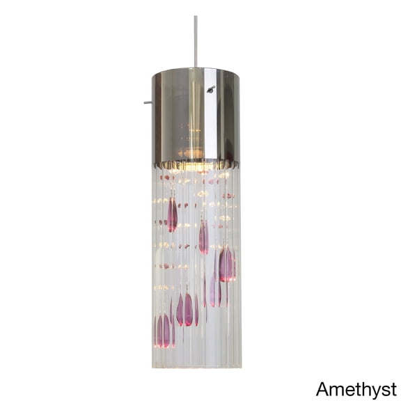 Woodbridge Lighting Gem Metal LED Mini Pendant with Strings in Amethyst Purple