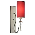 thumbnail image 1 of Woodbridge Lighting Haley 1 Light Wall Sconce in Satin Nickel/Maroon, 1 of 3