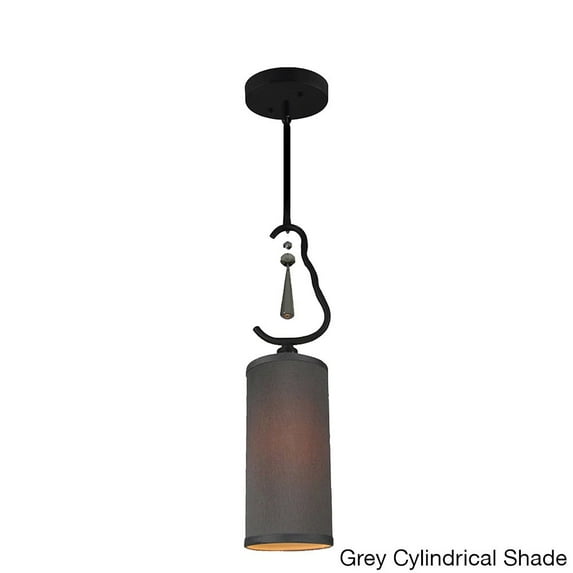 Woodbridge Lighting Haley 1-light Cylindrical Steel & Glass Mini Pendant in Gray