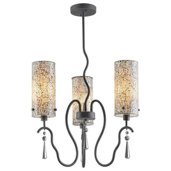 Woodbridge Lighting Haley 3-light Steel & Glass Chandelier in White Mosaic