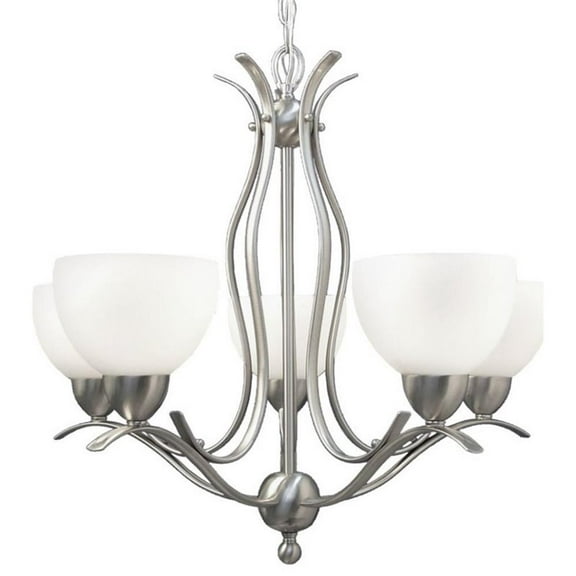 Woodbridge Lighting Hampton Ridge 5-light Steel & Glass Chandelier in Nickel