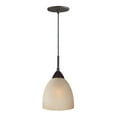 thumbnail image 1 of Woodbridge Lighting Hampton Ridge Mini Pendant in Bronze/Light Brown Glass, 1 of 2