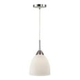 thumbnail image 1 of Woodbridge Lighting Hampton Ridge Mini Pendant in Satin Nickel/Opal Glass, 1 of 2