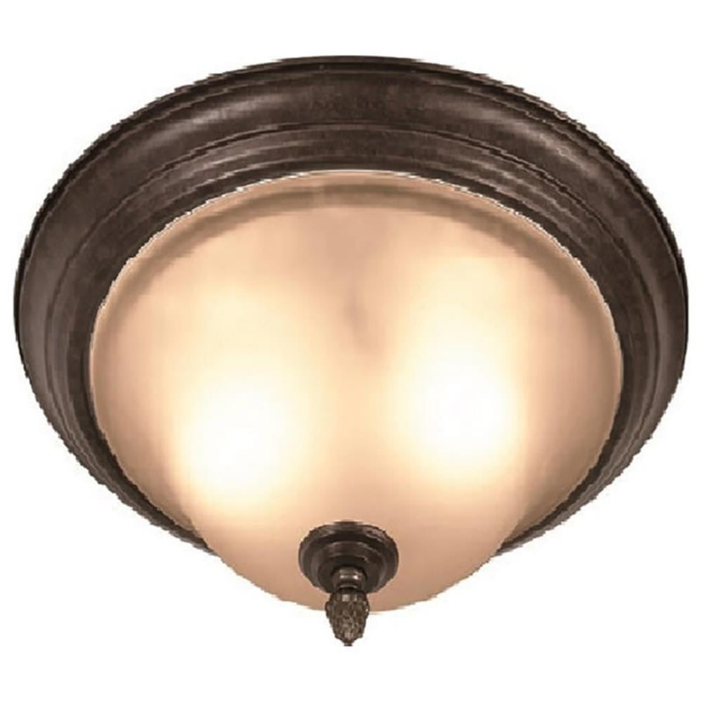 Harrington Bordeaux Flush Mount Ceiling Light with Tea Stained Glass