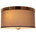 thumbnail image 1 of Woodbridge Lighting Hudson 3-light Metal & Fabric Flush Mount in Nickel/Maroon, 1 of 1