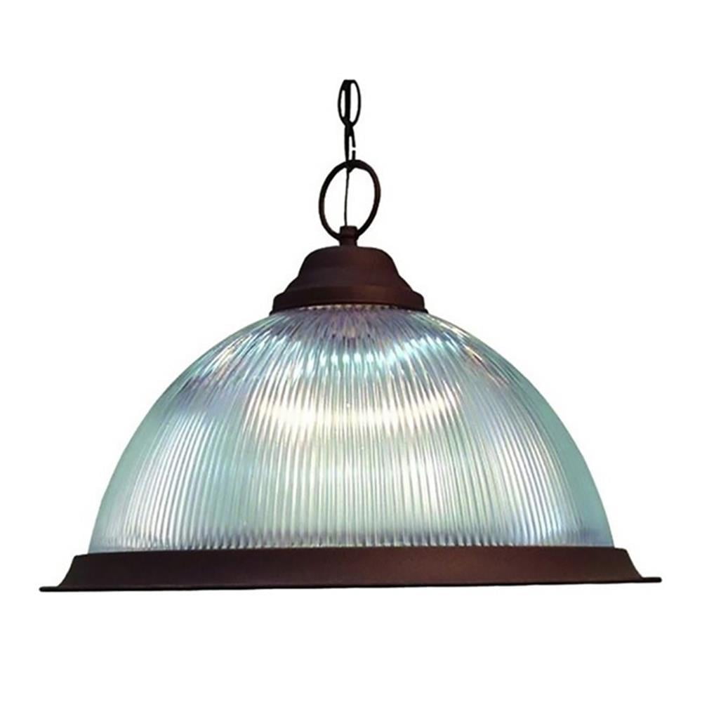 Elegant Bronze Large Dome Pendant with Clear Glass Shade