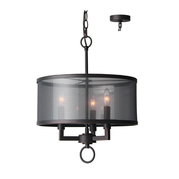 Woodbridge Lighting Jamison 3-light Steel Metal Pendant Chandelier in Bronze