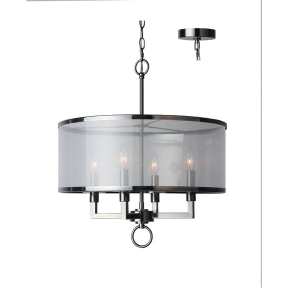 Woodbridge Lighting Jamison 4-light Metal Pendant Chandelier in Antique Nickel