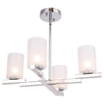 thumbnail image 1 of Woodbridge Lighting Jewel 4-Light Cylinder Glass Chandelier in Sand/Chrome, 1 of 4