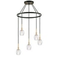 thumbnail image 1 of Woodbridge Lighting Jewel 5-Light LED Metal Pendant Chandelier in Brass/Bronze, 1 of 5