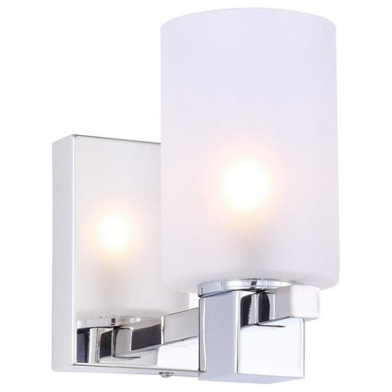 Woodbridge Lighting Langston 1Lt Glass LED Bath Light in Chrome/Opal Cylinder