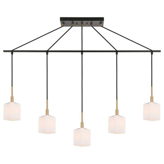Woodbridge Lighting Langston Metal Linear Pendant in Brass/Bronze