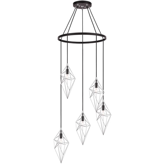 Woodbridge Lighting Lanning 5-Light Metal Chandelier in Chrome/Bronze