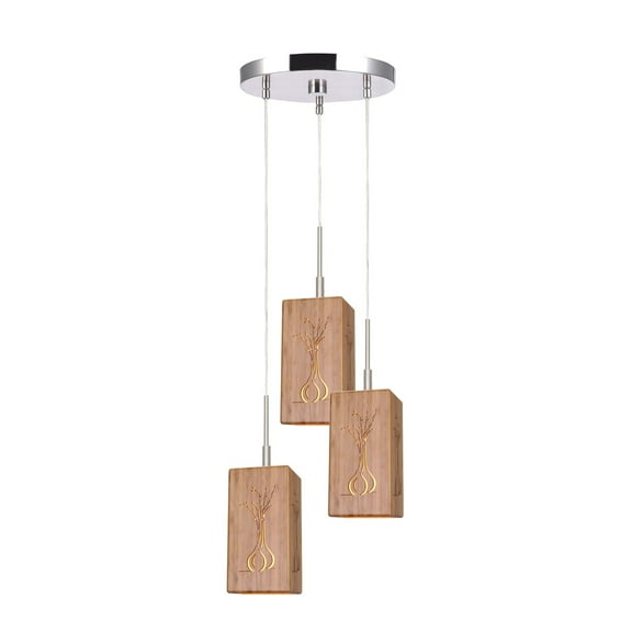 Woodbridge Lighting Light House 3Lt Bamboo Cluster Pendant in Vessel/Nickel