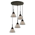 thumbnail image 1 of Woodbridge Lighting Lucia 16" 5-light Steel & Glass Pendant in Bronze, 1 of 2