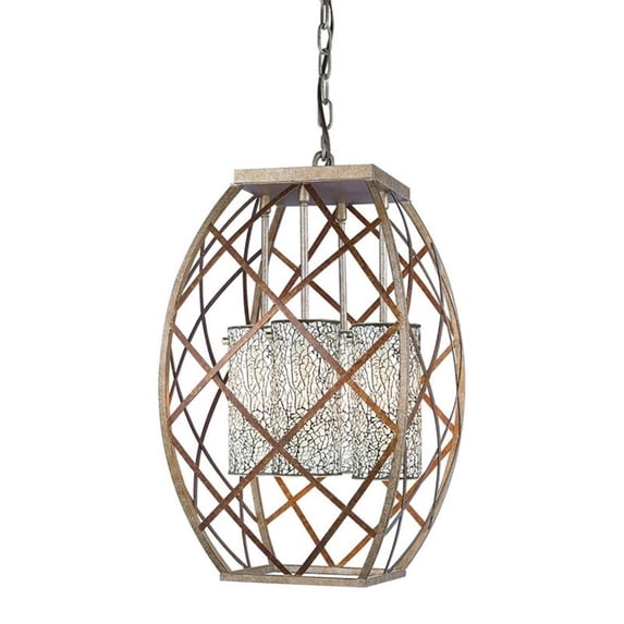 Woodbridge Lighting Metal Braid 4-Light Foyer Light in Gray/White