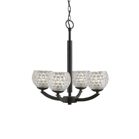 Woodbridge Lighting Mirage 4-Light Chandelier in Bronze/Opal Cylinder Glass
