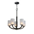 thumbnail image 1 of Woodbridge Lighting Mirage 5-Light Opal Glass & Steel Chandelier in Bronze, 1 of 5