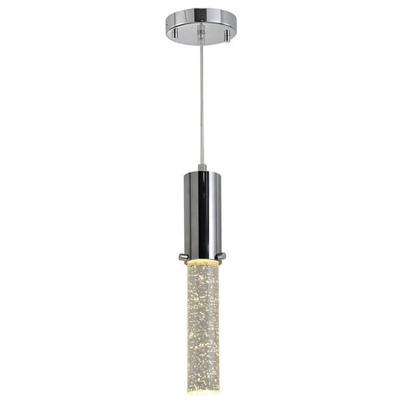 Woodbridge Lighting Pixie 1-Light Steel and Glass LED Pendant in Chrome