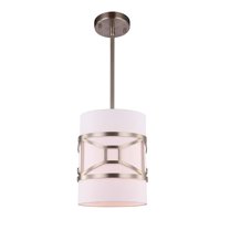 Woodbridge Lighting Regan 1-light Steel & Glass Mini Pendant in Satin Nickel