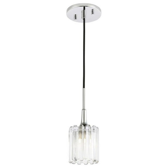 Woodbridge Lighting Regent Park 1-Light Glass Pendant in Chrome
