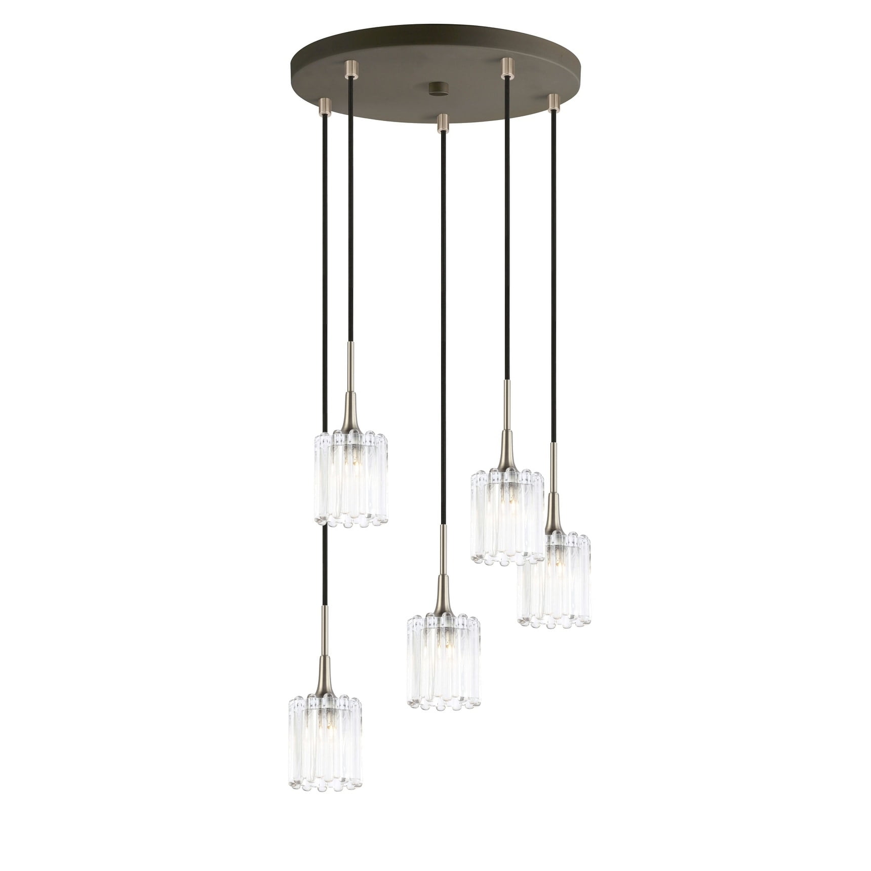 Woodbridge Lighting Regent Park 1-Light Glass Pendant in Satin Nickel/Bronze