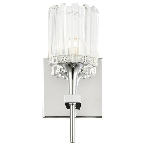 Woodbridge Lighting Regent Park 1Lt Glass Bath/Wall Light in Chrome/Swizzle