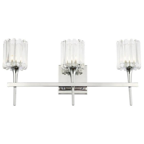 Woodbridge Lighting Regent Park 3Lt Glass Bath Light in Chrome/Petite Swizzle