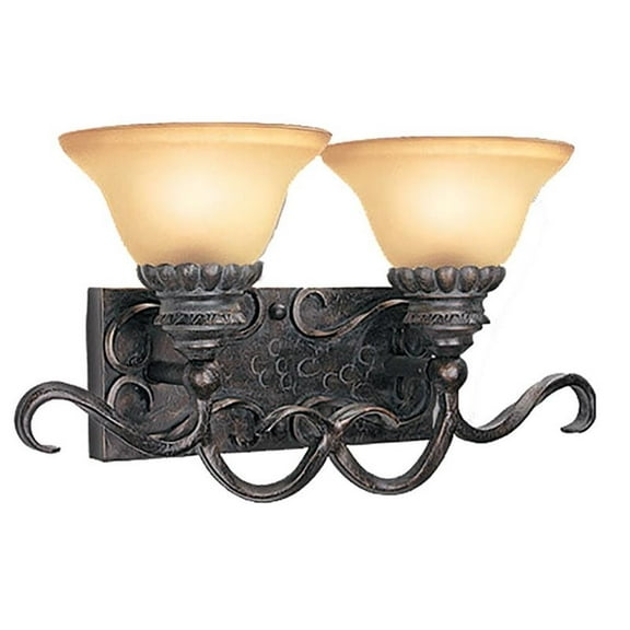 Woodbridge Lighting Rosedale 2-light Glass Bathroom Light in Tortoise/Bronze