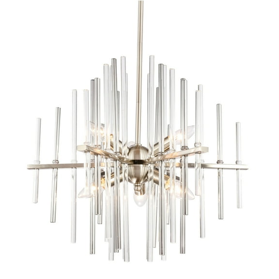 Woodbridge Lighting Spires 6-Light Metal Chandelier in Nickel/Plated Chrome