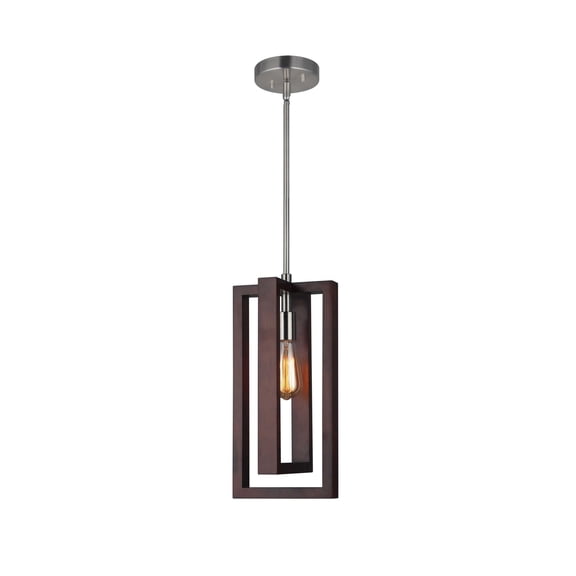 Woodbridge Lighting Stella Hoops Double Rectangular Wood Mid Pendant in Brass