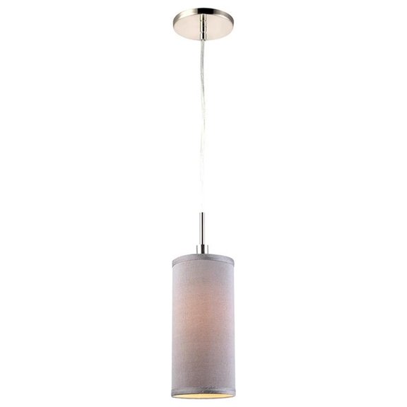 Woodbridge Lighting Sypta Eclipse 1-Light Metal Mini Pendant in Nickel/Gray