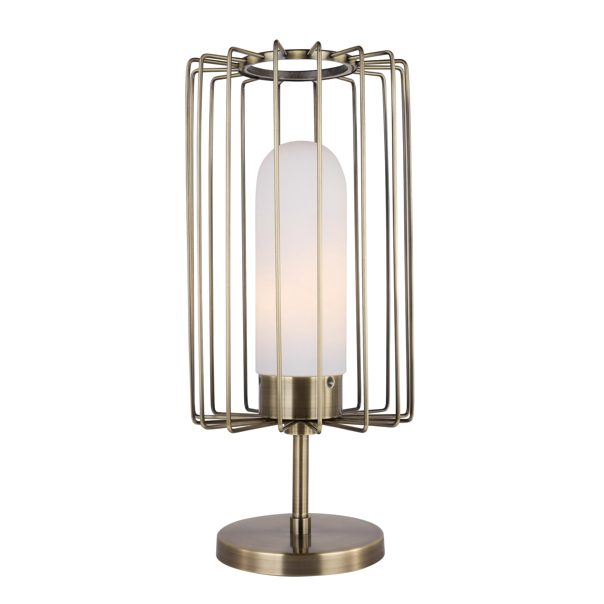 Table Embedded Light Woodbridge Lighting Tanner Steel Table Lamp with Embedded LED in ...