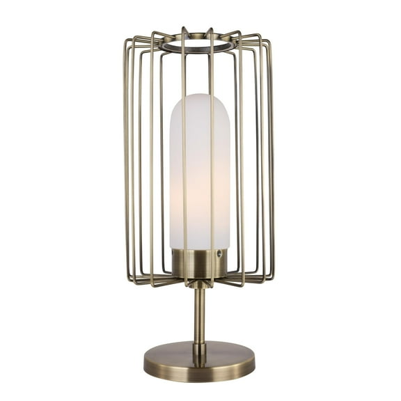 Woodbridge Lighting Tanner Steel Table Lamp with Embedded LED in Brushed Brass