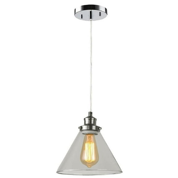 Woodbridge Lighting Taylor 1 Light Steel and Glass Pendant in Satin Nickel
