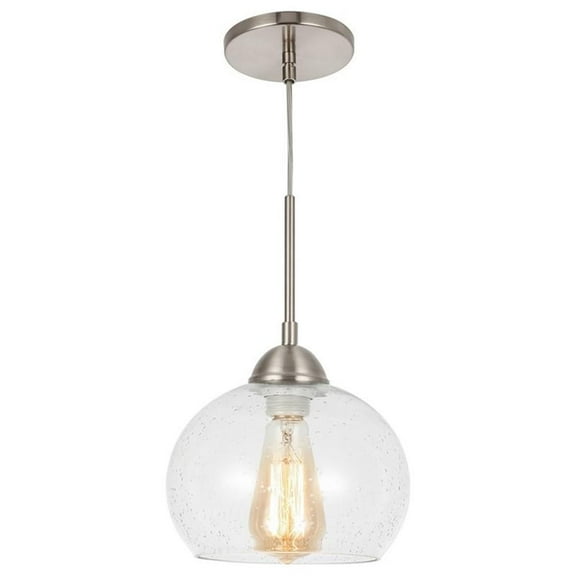 Woodbridge Lighting Taylor 13623STN-C008 Metal Ball Mini-Pendant in Nickel/Clear