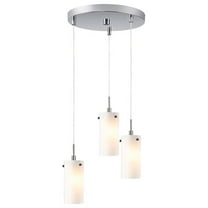 Woodbridge Lighting Tube 3-Light Faux Opal Glass Cluster Pendant in Nickel
