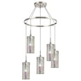 thumbnail image 1 of Woodbridge Lighting Tube 5-Light Glass Chandelier in Satin Nickel/Iridescent, 1 of 4