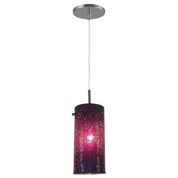 Woodbridge Lighting Tube Elipse 1-Light Metal Cluster Pendant in Mosaic Purple