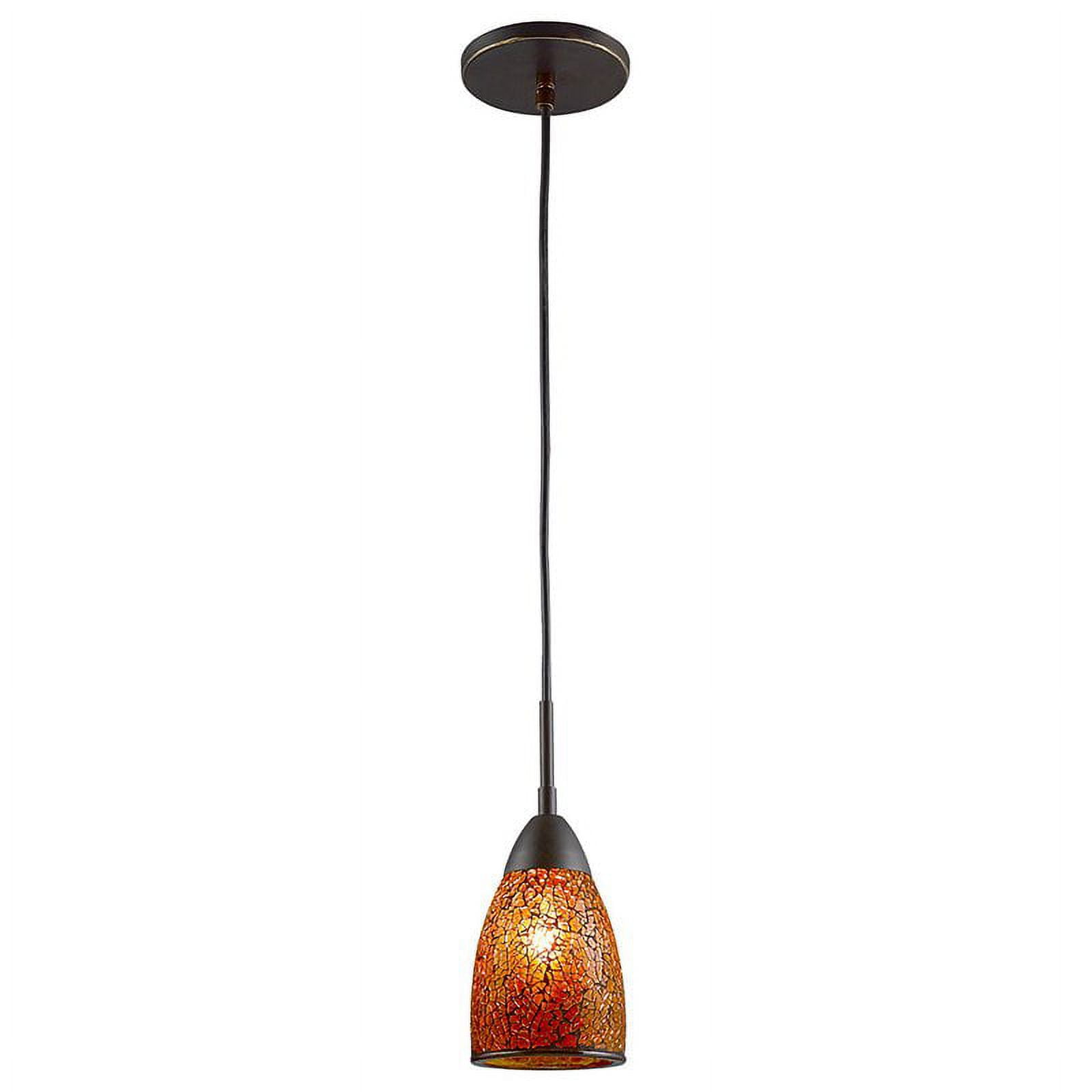 Bronze and Amber Glass Mini Pendant Light