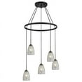 thumbnail image 1 of Woodbridge Lighting Venezia 5-Light Glass Chandelier in Bronze/Mosaic Clear, 1 of 4