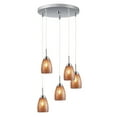 thumbnail image 1 of Woodbridge Lighting Venezia 5-Light Glass Cluster Pendant in Nickel/Mosaic Amber, 1 of 5