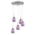 thumbnail image 1 of Woodbridge Lighting Venezia 5-Light Glass Cluster Pendant in Nickel/Purple, 1 of 5