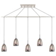 thumbnail image 1 of Woodbridge Lighting Venezia 5-Light Glass Linear Pendant in Nickel/Multi-Color, 1 of 5