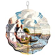 Woodbridge Suffolk Tide Mill 3D Wind Spinner Metal Kinetic Hanging Decor English Riverside Town Gift