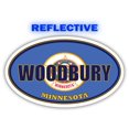 thumbnail image 1 of Woodbury City Minnesota State Flag | MN Flag Washington County Oval State Colors Reflective Sticker Car Decal 3x5 inches, 1 of 3