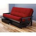 thumbnail image 1 of Woodbury Full Size Futon Sofa and Drawer Set, Black Painted Hardwood Frame And Soft Suede Innerspring Mattress, 1 of 4