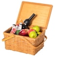 thumbnail image 1 of Woodchip Picnic Storage Basket with Cover and Movable Handles, 1 of 7